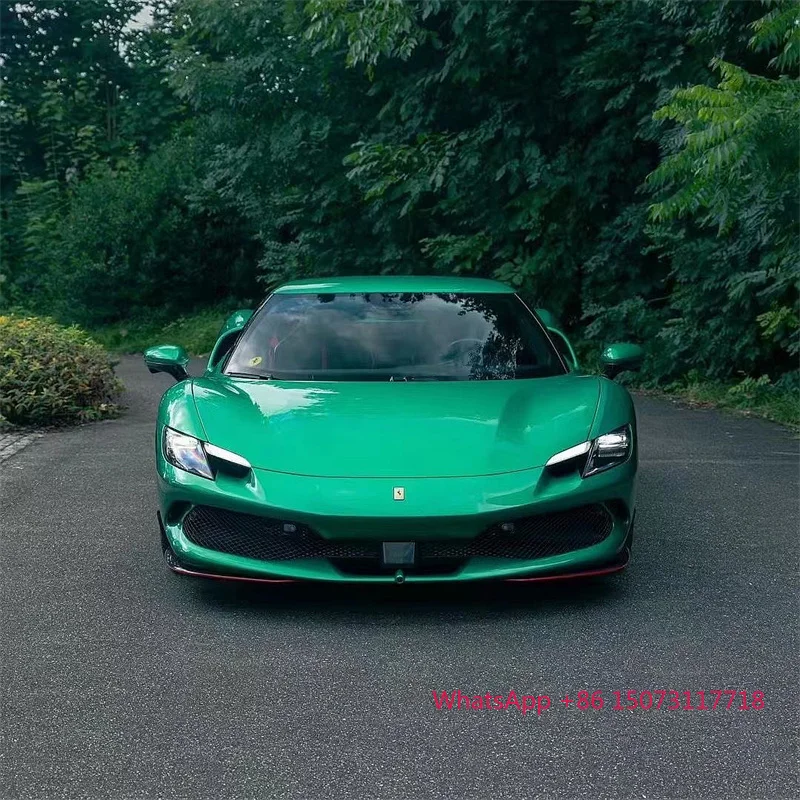 OEM نمط أجزاء السيارة الخارجية Bodykit ل 296 GTB 3K ألياف الكربون المصد الأمامي زوايا التنانير الجانبية لوحة المحرك طقم الجسم #2