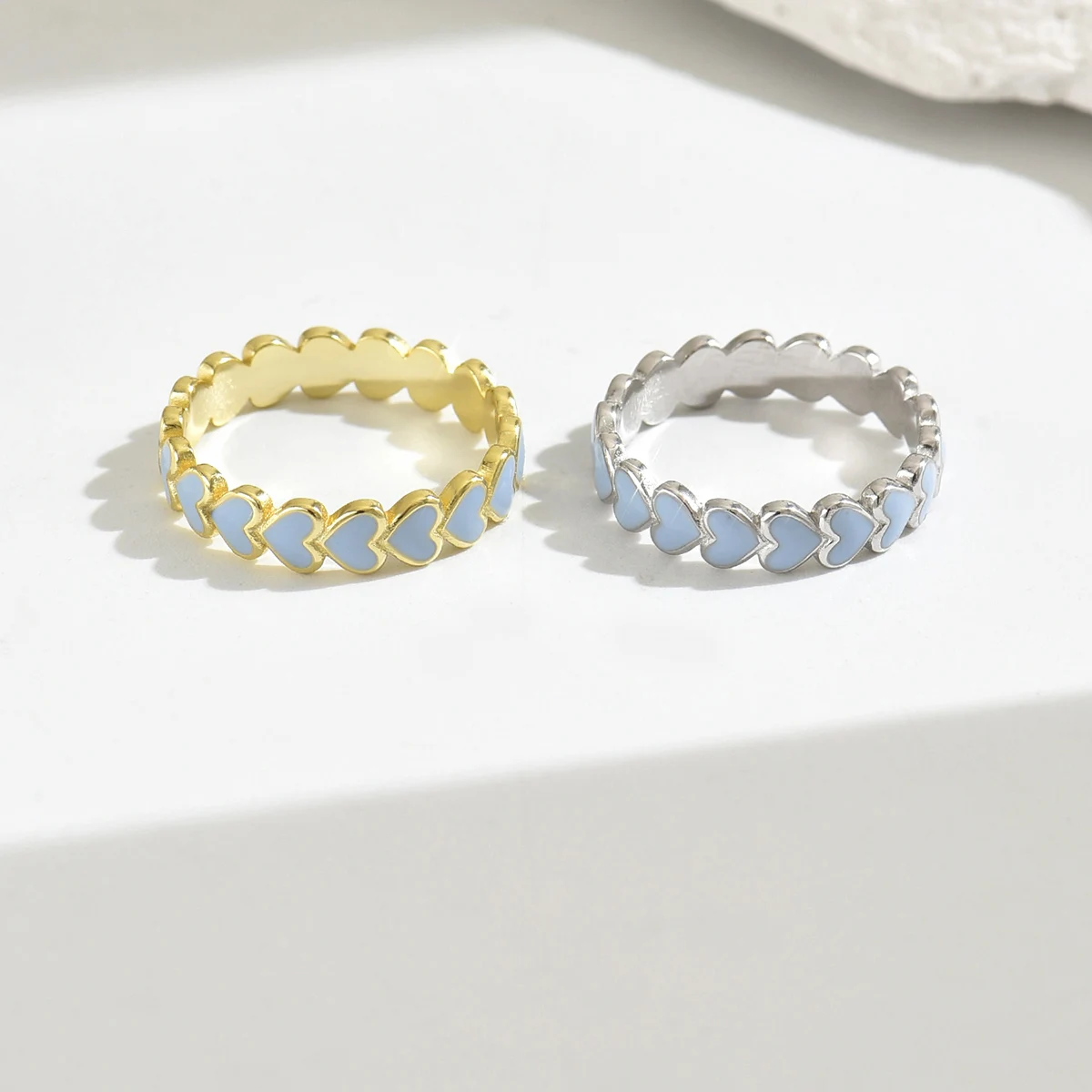 

A fashionable, simple, personalized, creative love oil drop ring 925 silver Japanese boutique gift