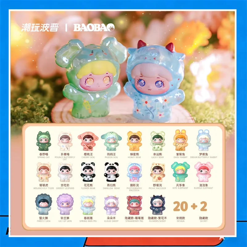 

Trendy Pop Pop Baobao Spring Travelogue Transparent Cute Granules Fully Transparent Mini Blind Box Blind Bag Desktop Ornamen