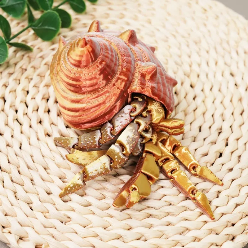 3D Printed Hermit Crab Jointed Model Detachable and Movable One-Piece Articulated Crab Model Children's Toy Model Of Hermit Crab