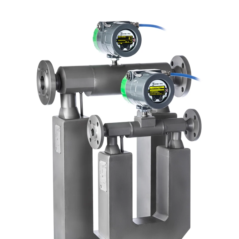 Coriolis mass flow meter for measurement of gases, slurries, oils, suspensions, aggressive and highly viscous liquids, emulsions