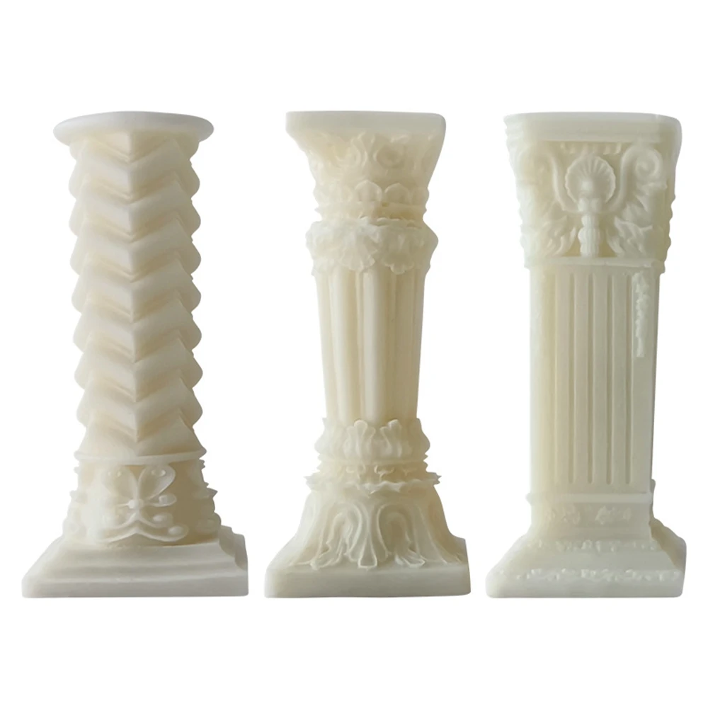 Roman Column Aromatherapy Candle Silicone Mold Creative Handmade Silicone Mold Scented Making Tools 3D DIY Handmade Fragrance