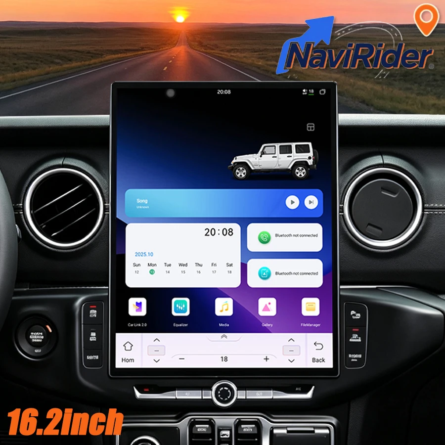 16.2inch Android Auto Wireless Carplay For Jeep Wrangler JL Gladiator Pickups JT 2018-2023 Navigation GPS Car Multimedia Player