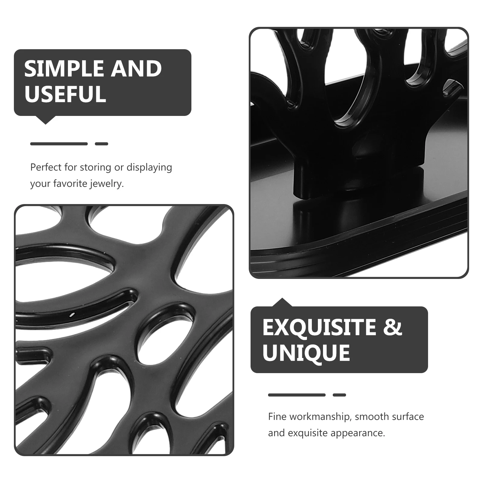 

Plastic Jewelry Display Stand Coral Shape Black Desktop Organizer for Rings Earrings Necklaces Jewelry Holder Tree