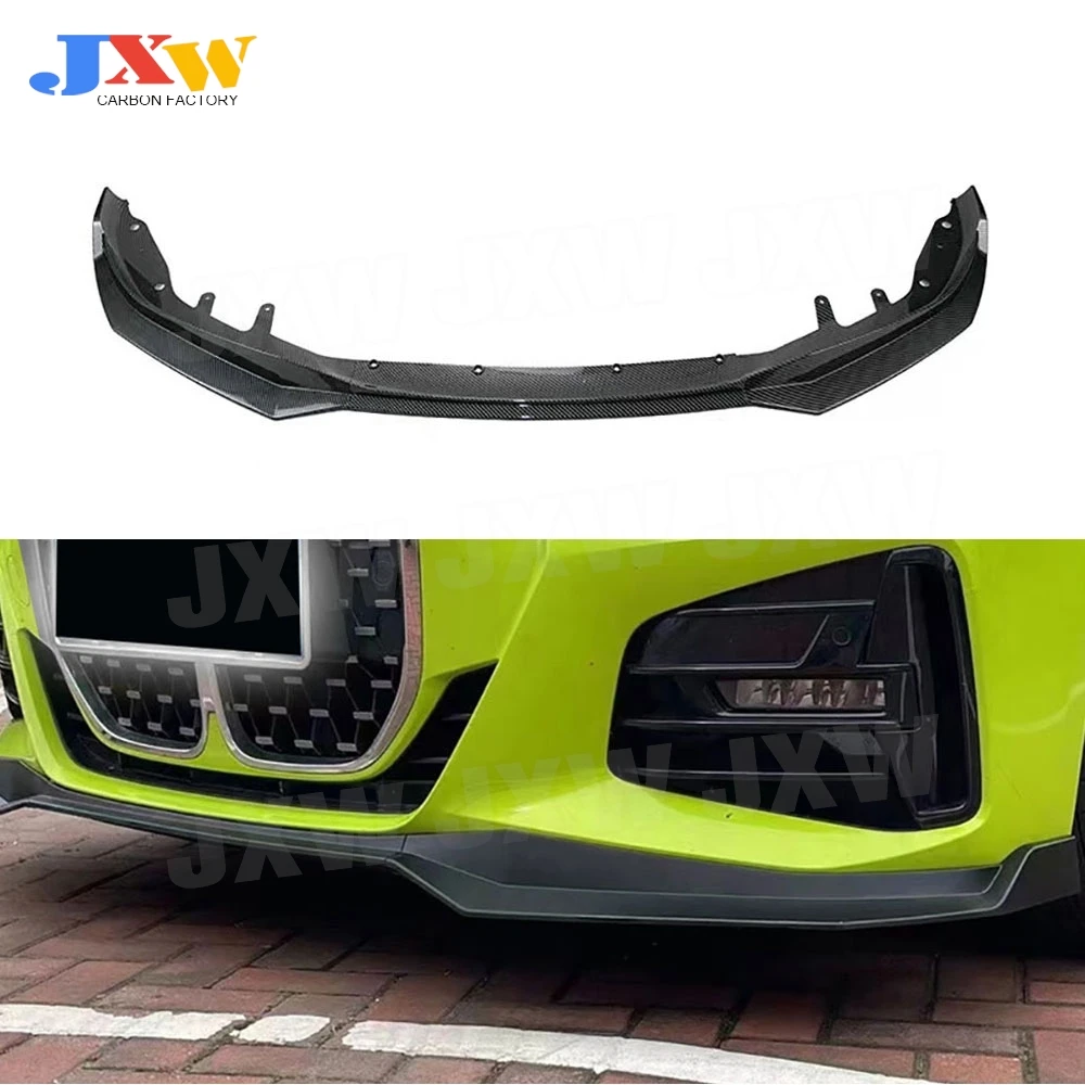 

ABS Carbon Look Car Front Bumper Splitter Lip Diffuser 3PCS For BMW 4 Series G22 G23 M Sport 2021-2023 Spoiler Guard Body Kits