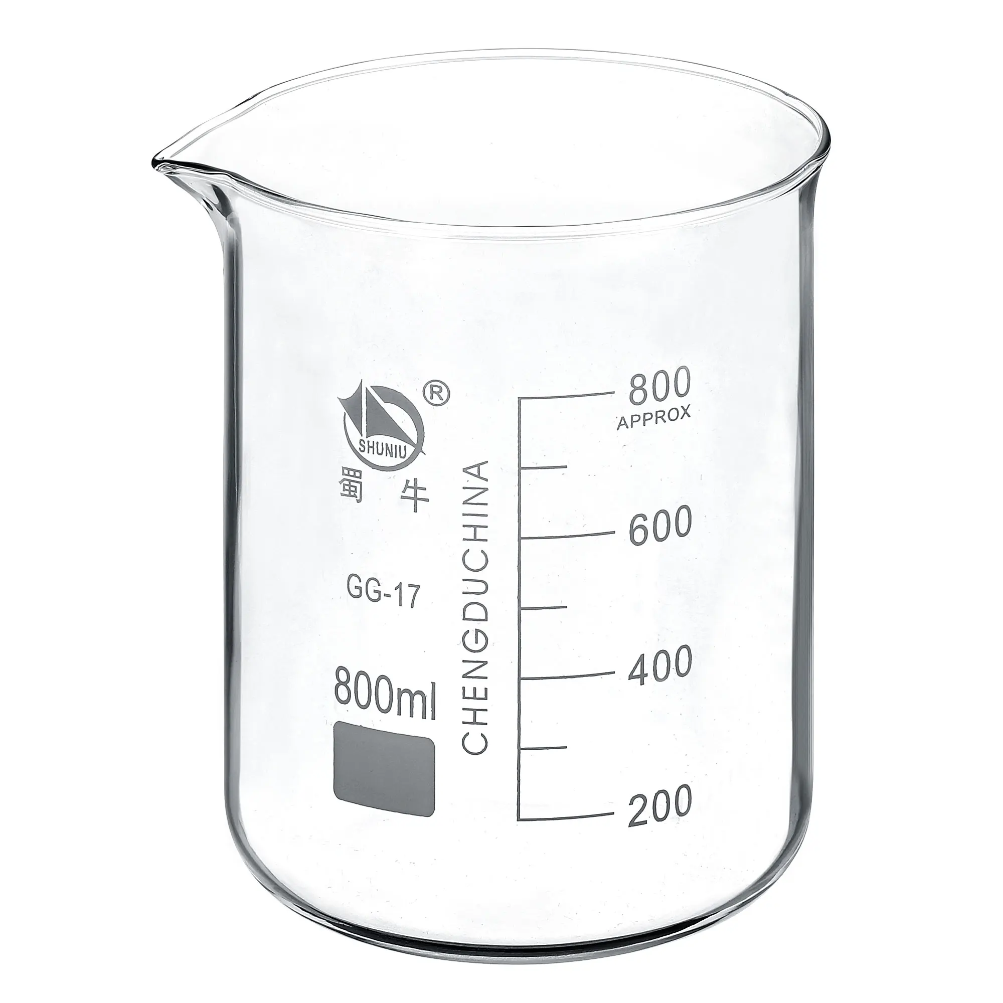 5-2000ml Low Form Glass Beaker 3.3 Borosilicate Glass Graduated Printed Scale Measuring Cups with Spout for Kitchen Lab Liquids