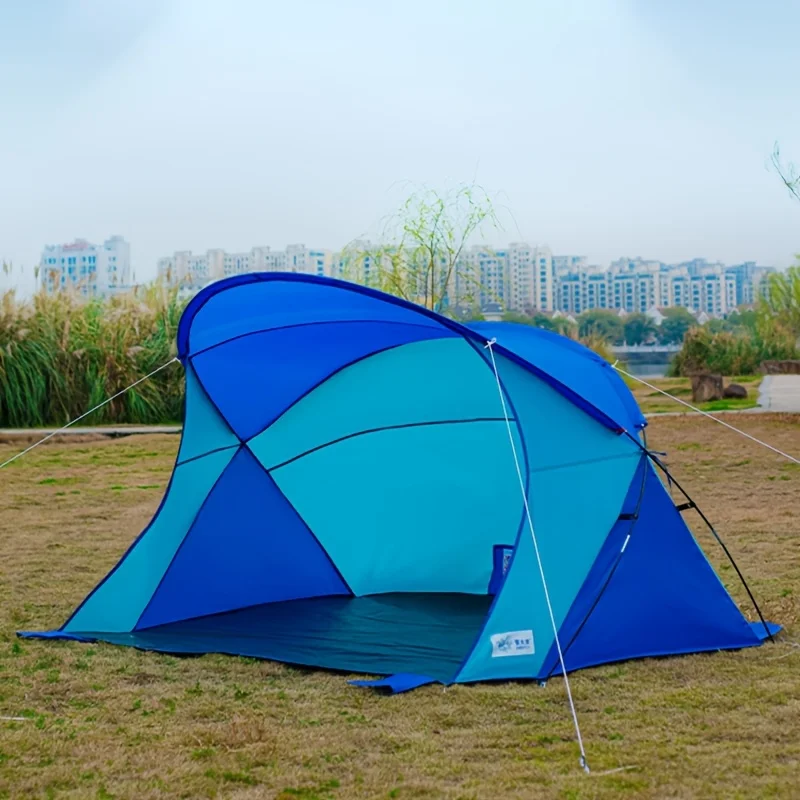 Portable Single-Layer Outdoor Fishing Beach Tent Waterproof UV Protection Lightweight Camping Sunshade Shelter for Beach