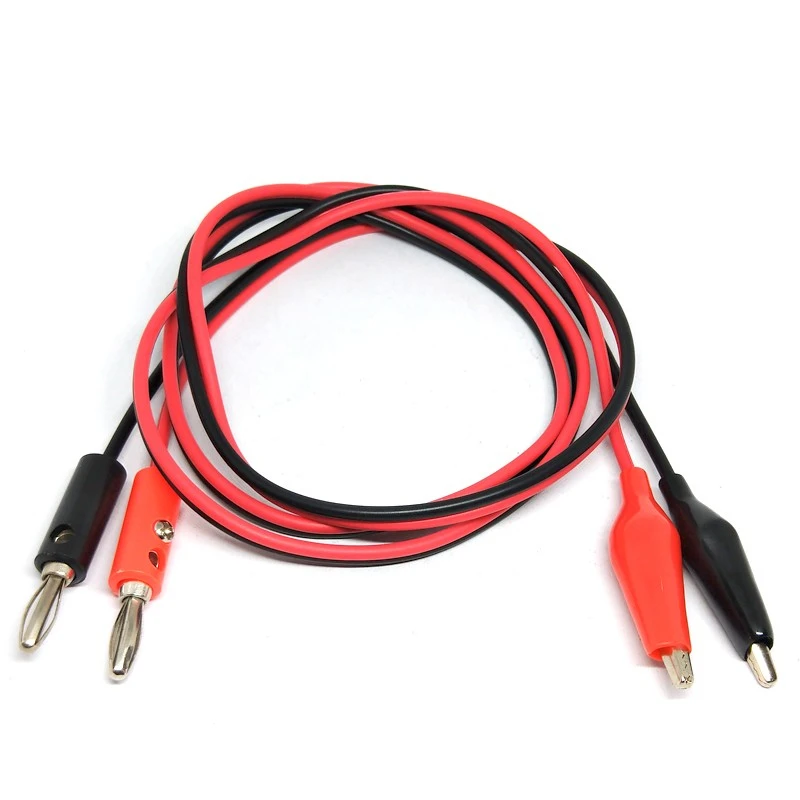 

Alligator clip wire double-ended banana plug to crocodile clip with wire power test lead connection line color 2 wires 4 clips