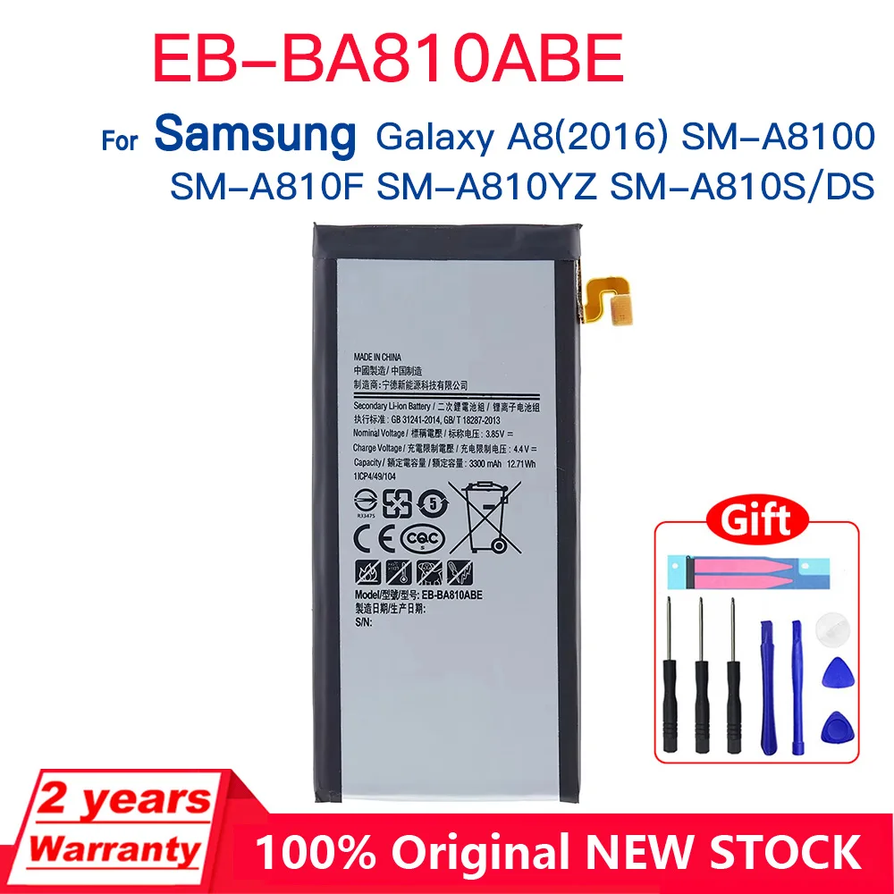 

Genuine New EB-BA810ABE 3300mAh Battery For Samsung Galaxy A8(2016) SM-A8100 SM-A810F SM-A810YZ SM-A810S/DS Batteries+Tools