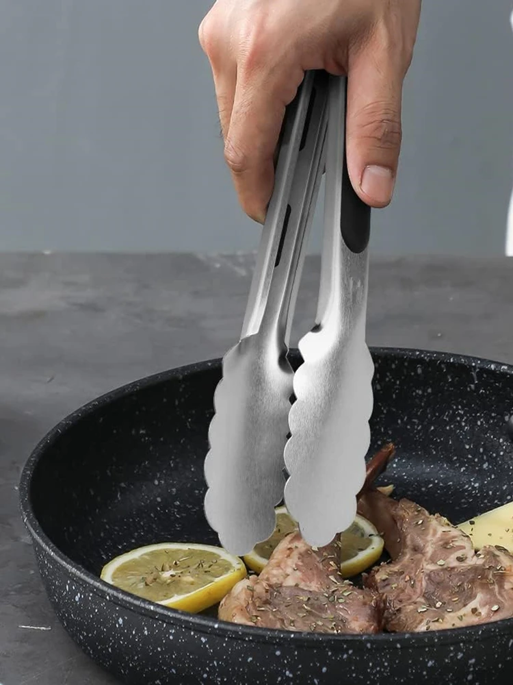 Pinces de cuisine en acier inoxydable, 2 pièces, 9 12 pouces, pinces de cuisson à verrouillage, pinces alimentaires en métal antidérapantes, pinces à griller pour barbecue, Clip de service