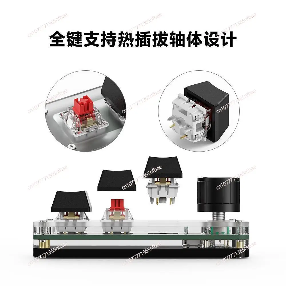 Custom Mini Mechanical Keyboard with Knob Macro Programmable Hot Swap Shortcut Keypad for Copy Paste Gaming