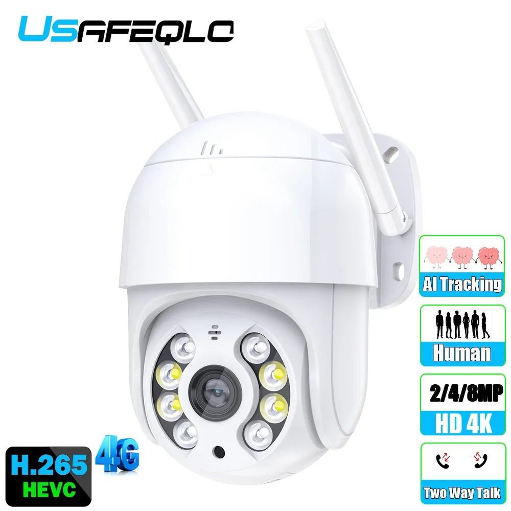 

4K 2K 8MP 4G SIM Surveillacne Camera AI Human Tracking WIFI IP Camera Outdoor Color Night Vision PTZ Camera iCSee Alexa