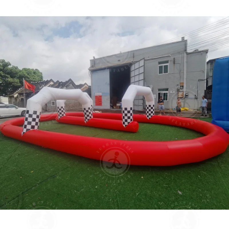 Hot Sale Multi-functional Outdoor Playground Inflatable Go Kart Race Track for Bumper Cars and Zorb Ball