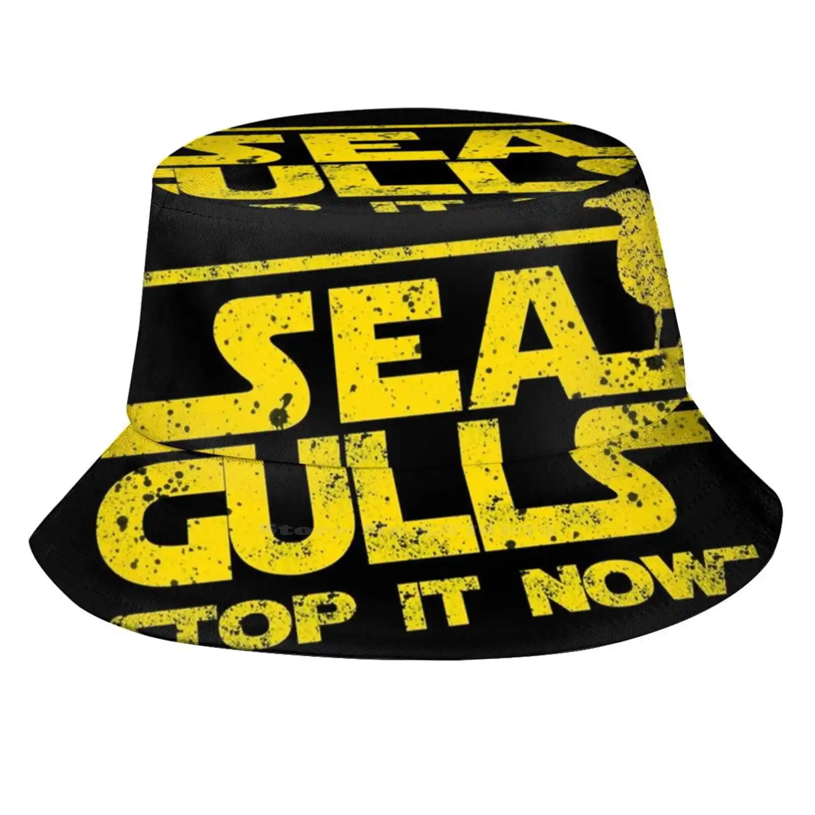 Seagulls Foldable Panama Bucket Hat Cap Seagulls Stop It Now Funny Funny Satire Bad Lip Reading Meme Parody Quote Humour