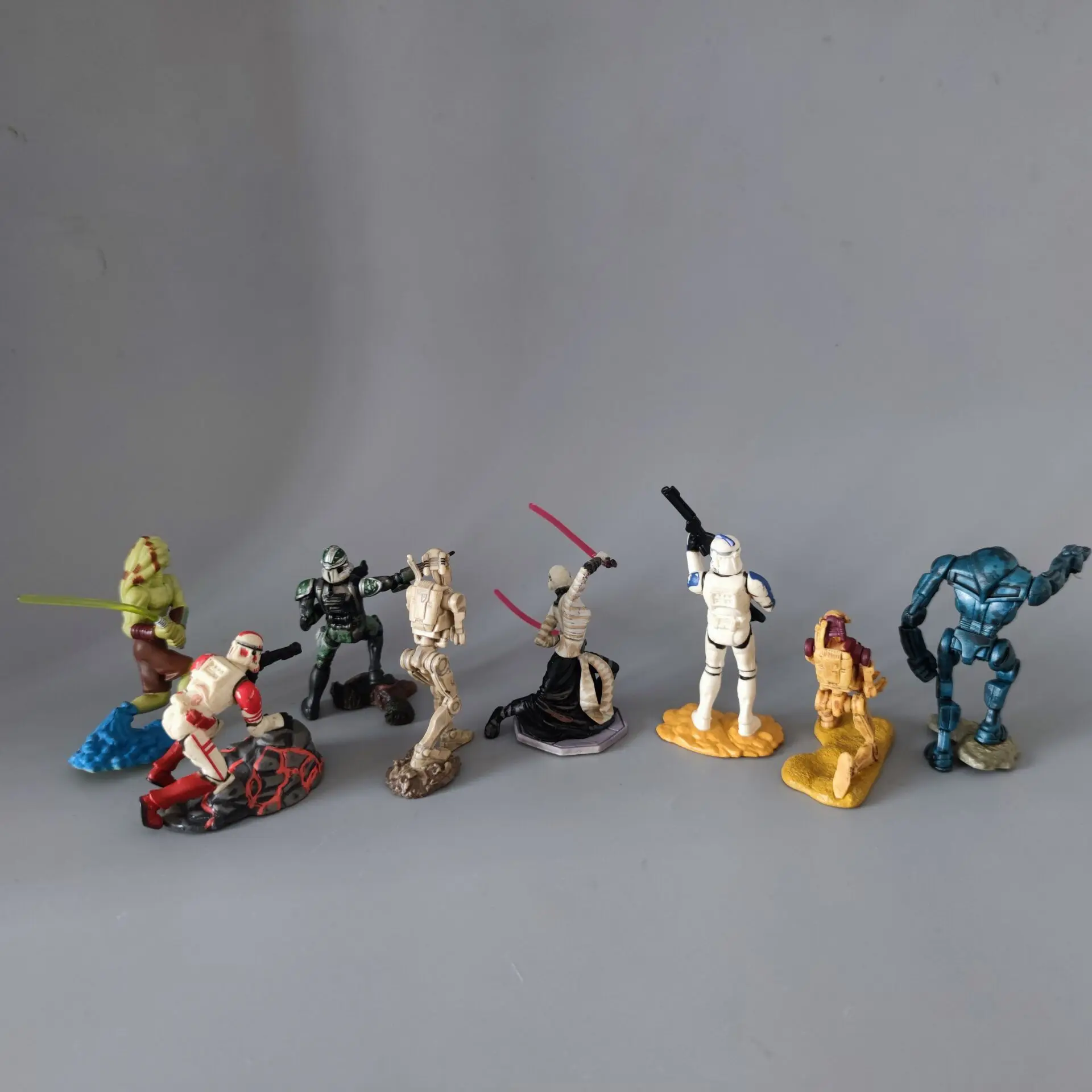 Lot of 8 Star Wars Jedi Master Sith Super Battle Droid Clone Trooper 3.75"  Loose Statue Figure view 2