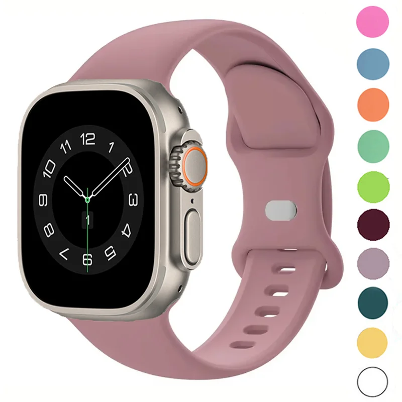 Silicone Band For Apple Watch straps 46mm 44 mm 45mm 40mm 42-41mm sports bracelet iWatch series 11 10 9 8 7 SE 3 ultra 2-3 49mm