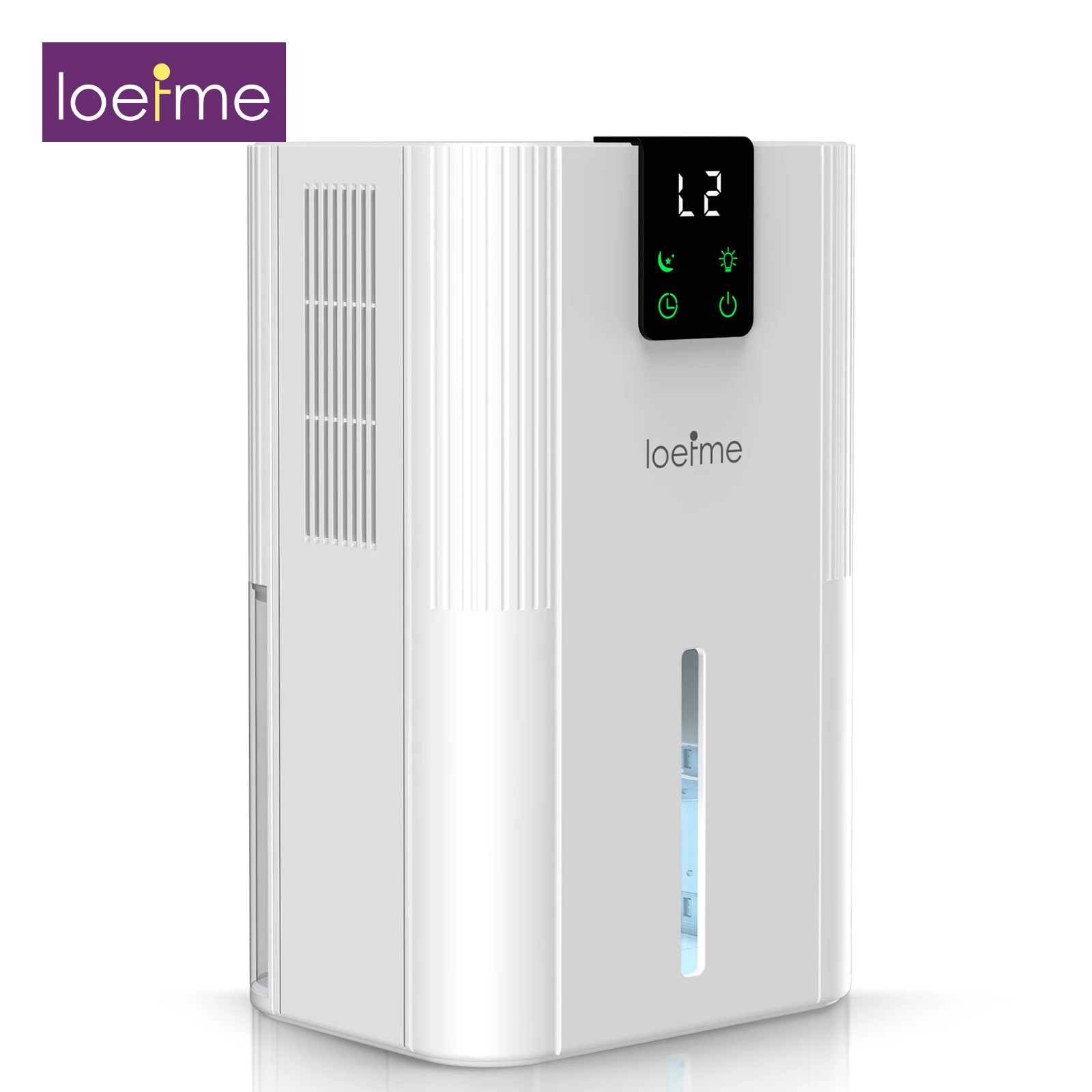 LOEFME 2,8 L déshumidificateur électrique 750 ML/jour capacité de déshumidification déshumidificateur avec capteur d'humidité économie d'énergie avec affichage