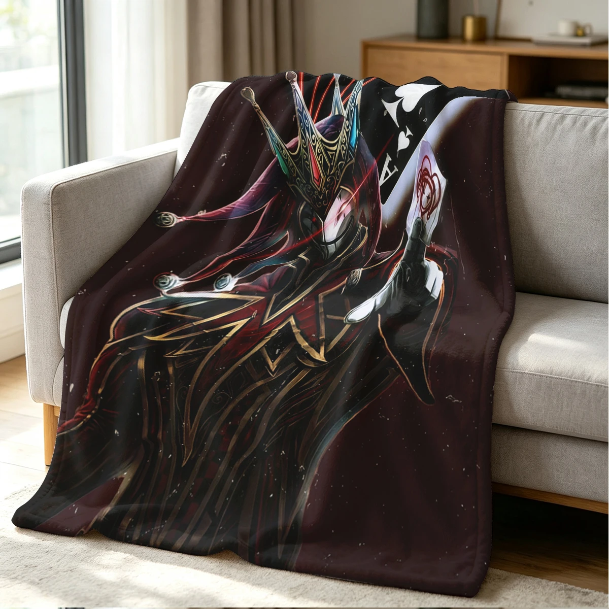 Poker Joker Blanket Soft Cozy Throw for Sofa Bed Festive Holiday Decor Gift for Kids and Adults,Lightweight and Warm
