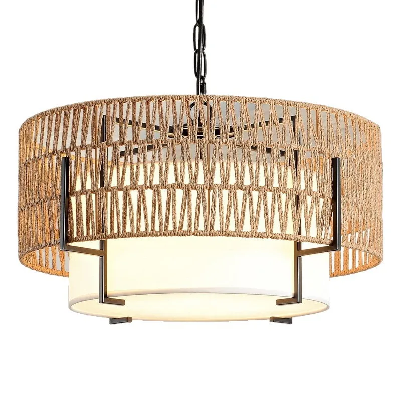 Bohemian Rattan Branch Chandelier Suitable for Dining Room Living Room Bedroom Kitchen Island Platforms Creative Pendant Light