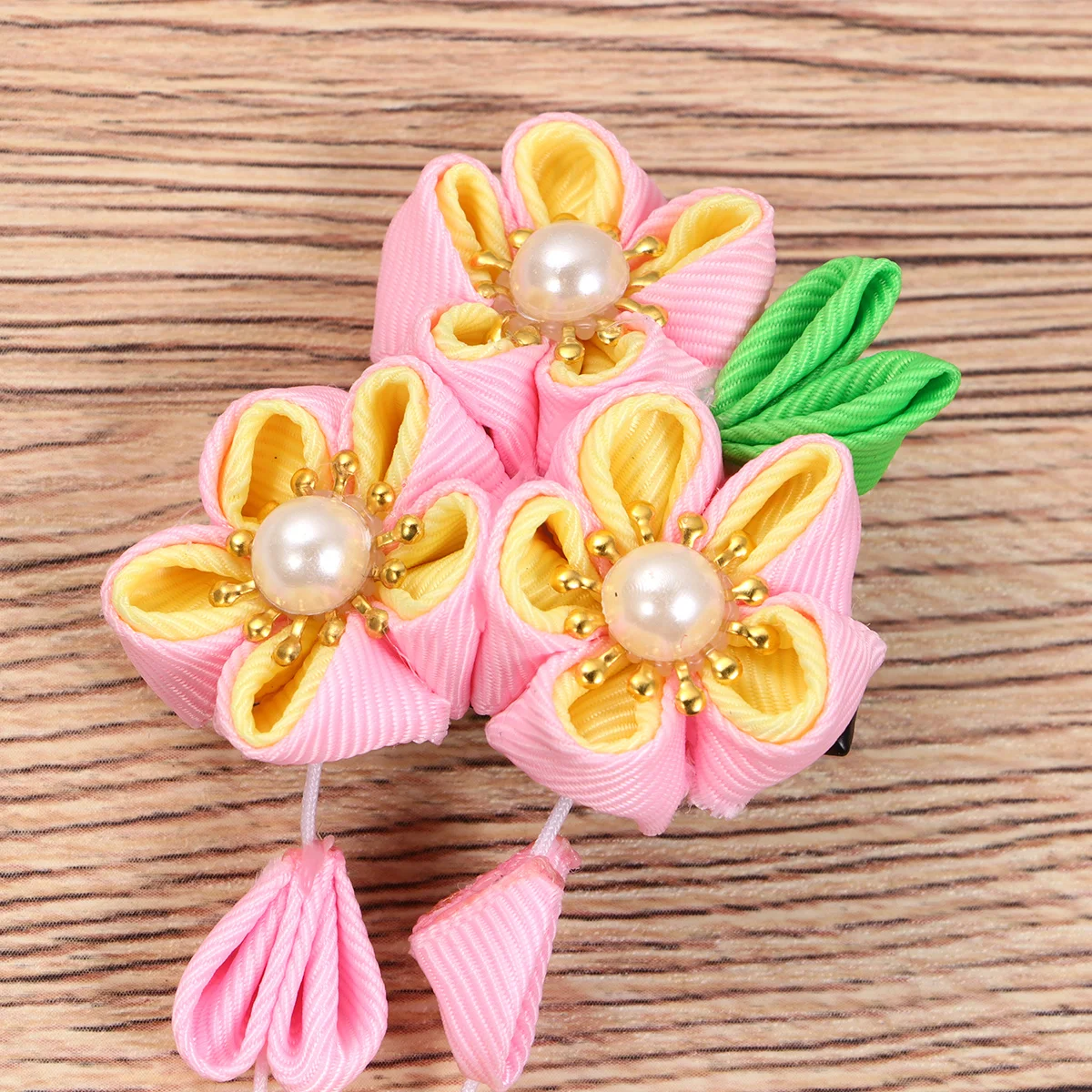 

2Pcs Tassel Hair Clips Chinese Style Hairpins Birthday Party Performance Hair Accessory Pink Yellow