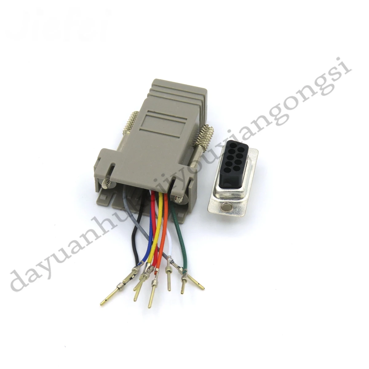 Imagem -06 - Fêmea Macho para Db9 Fêmea Db9f Rj45 Porta de Rede para 232 Conector da Porta Serial Rs232modular Cabo 9as-fdte para Computador Rj45