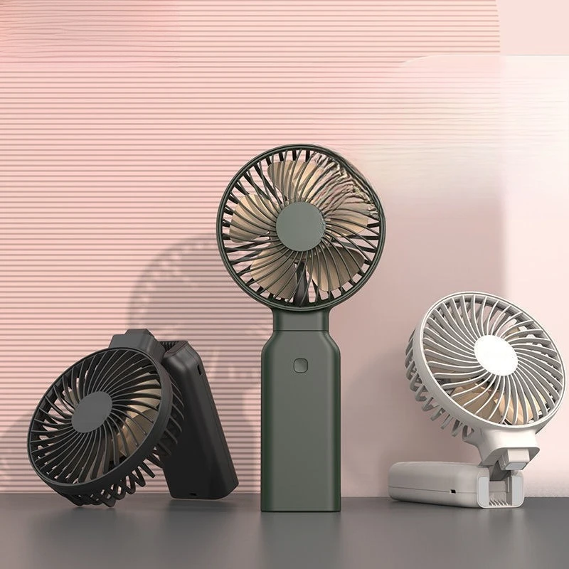 Power bank folding handheld small fan usb rechargeable mini summer hand-held portable desktop
