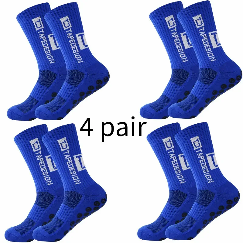 4 Pairs of Non-slip Belt Design Football Socks and Mid-calf   Basketball Sports Cycling Running  