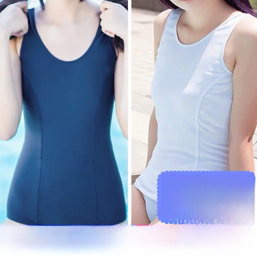 Sexy Zipper Swimsuit for Students Thermal Spa Large Size Swimming Costume Pure Color One-Piece Swimsuit with Fixed Breast Pad