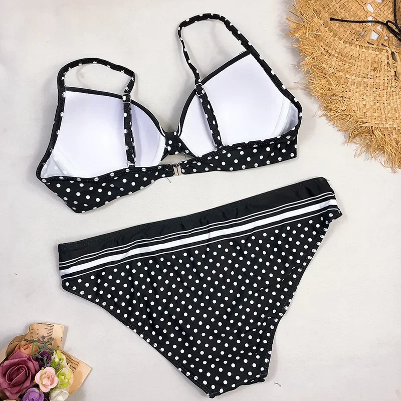 Sexy Bikini 2025 Women Swimsuit Female Swimwear Thong Bikinis Set Brazilian Halter Beach Wear Soild Color Bathing Suit
