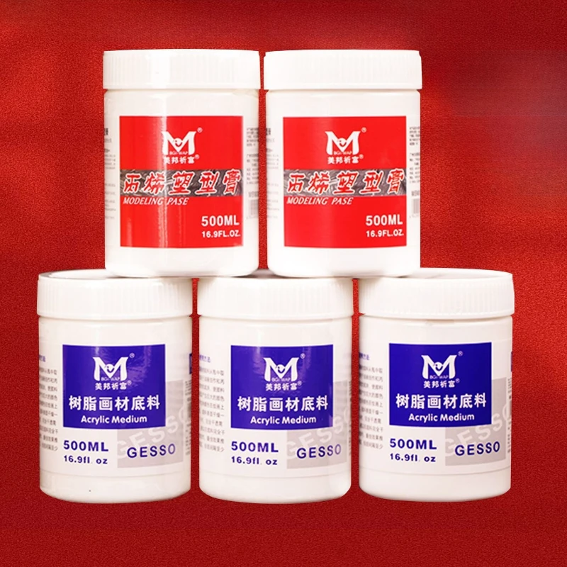 500ml Large Capacity Acrylic Molding Paste Oil Painting Pigment Media Acrylic Base Resin Texture Painting Molding Paste