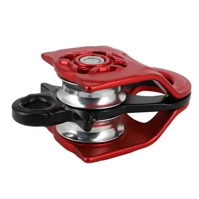 652F Garage Pulley Block with Enclosed Side Plates and Double Sheaves for Rope Routing, and Hauling Work Pulling Support