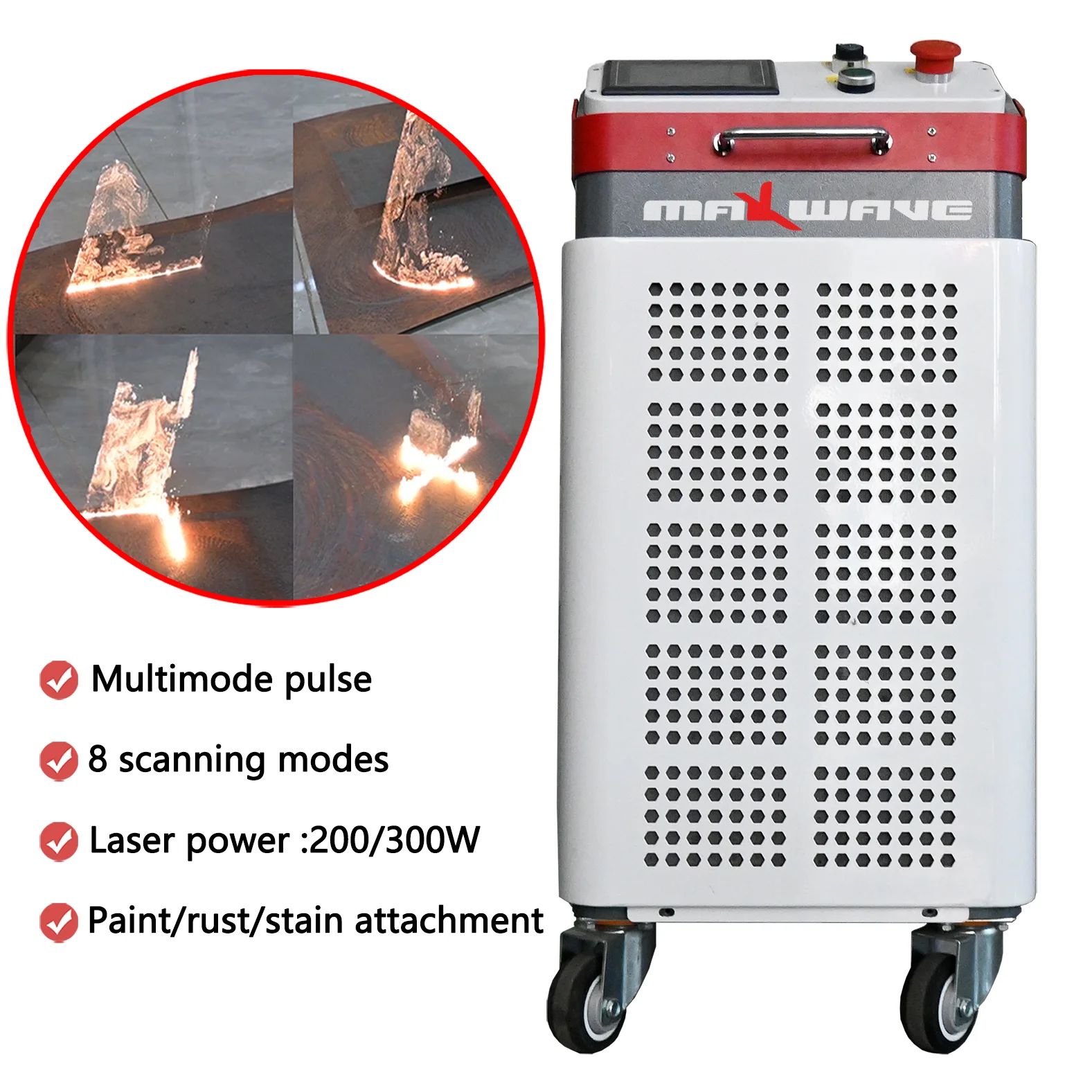 

Pulse Cleaning Machine 200W 300W Multimode Pulse Metal Rust Removal Laser Cleaning Handheld Air Cooling Laser Descaling