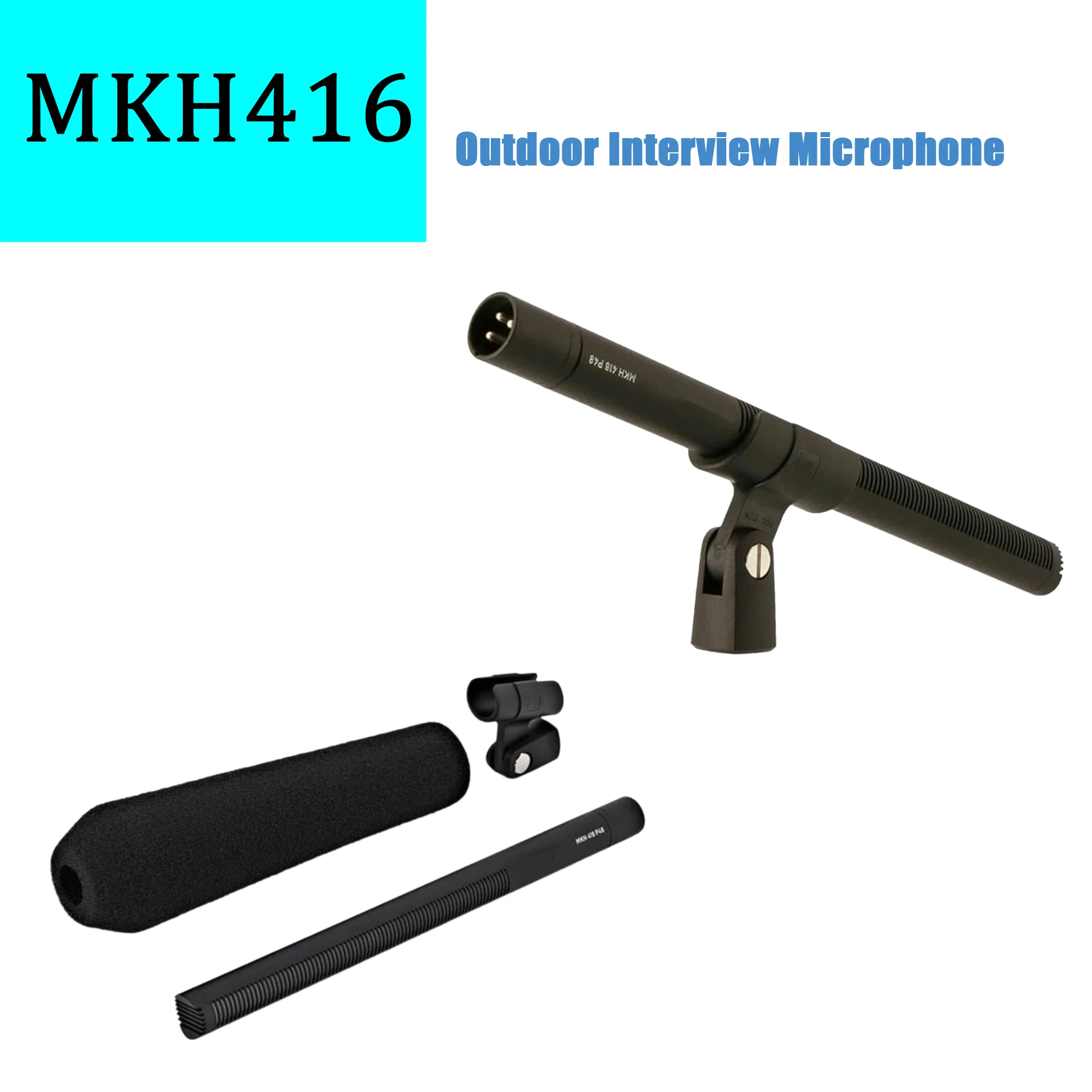 

Professional MKH 416-P48U3 Short Shotgun Interference Tube Microphone,for Gathering, Outdoor Broadcast, Youtube,Television,