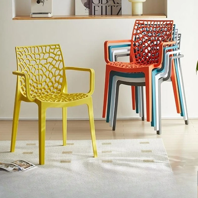 LTT Nordic style armchair plastic stool adult leisure home stackable dining chair