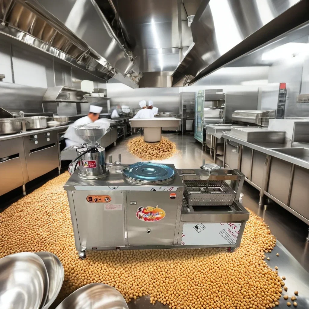 Grinding and boiling integrated full-automatic slurry separation, boiling and refining bean curd jelly served with sauce machine