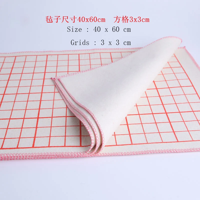 

Chinese Calligraphy Drawing Felt Mat, Xuan Paper Painting Felt Desk Pad for Beginner's Brush Calligraphy with Grids 40x60 cm