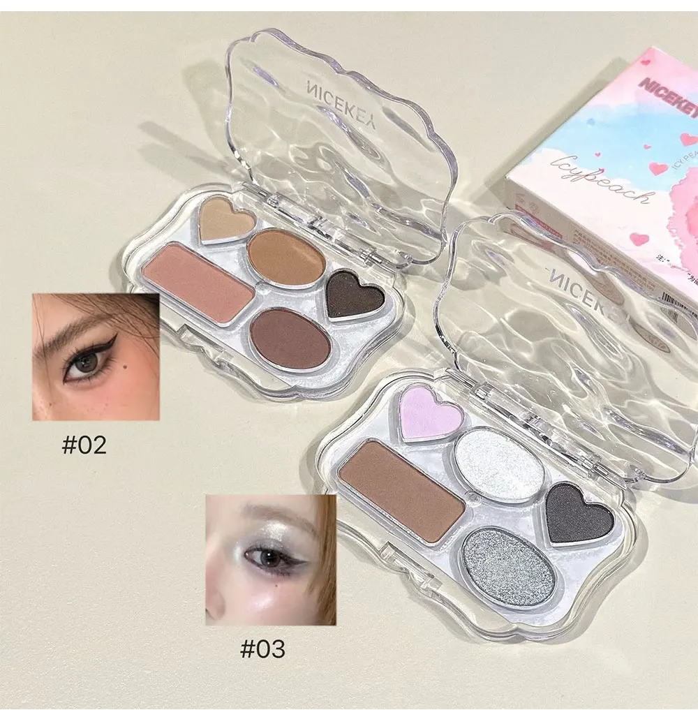 NICEKEY Farbenfrohe Lidschatten-Palette Lila Glitzer Perlmutt Matt Lidschatten Schimmerndes Make-up Langanhaltender Highlighter Augen-Kosmetik – Detail 9