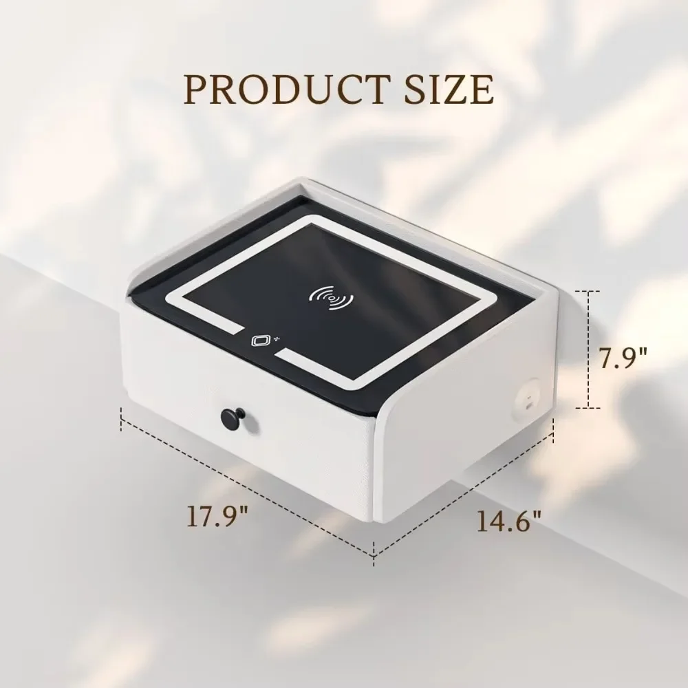 

Smart Nightstand Floating Bedside Table LED Nightstand with Charging Floating Nightstand Bedroom Options for Young People