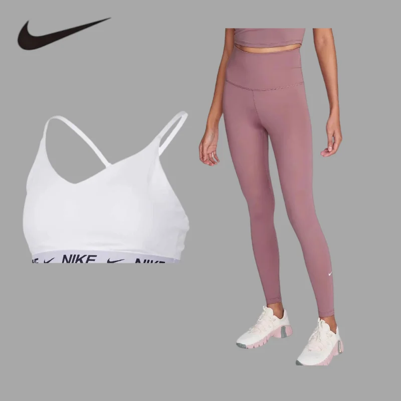 

NIKE quick dry yoga topLightweight Breathable Yoga Set, Summer Quick‑Dry Sports Outfit FD1063-101+DM7279-208