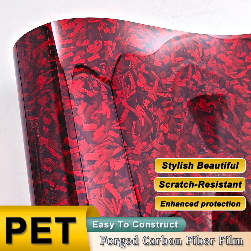 

High gloss red forged carbon fiber car color change film motorcycle car sticker bonded vinyl wrap Premium Quality Film