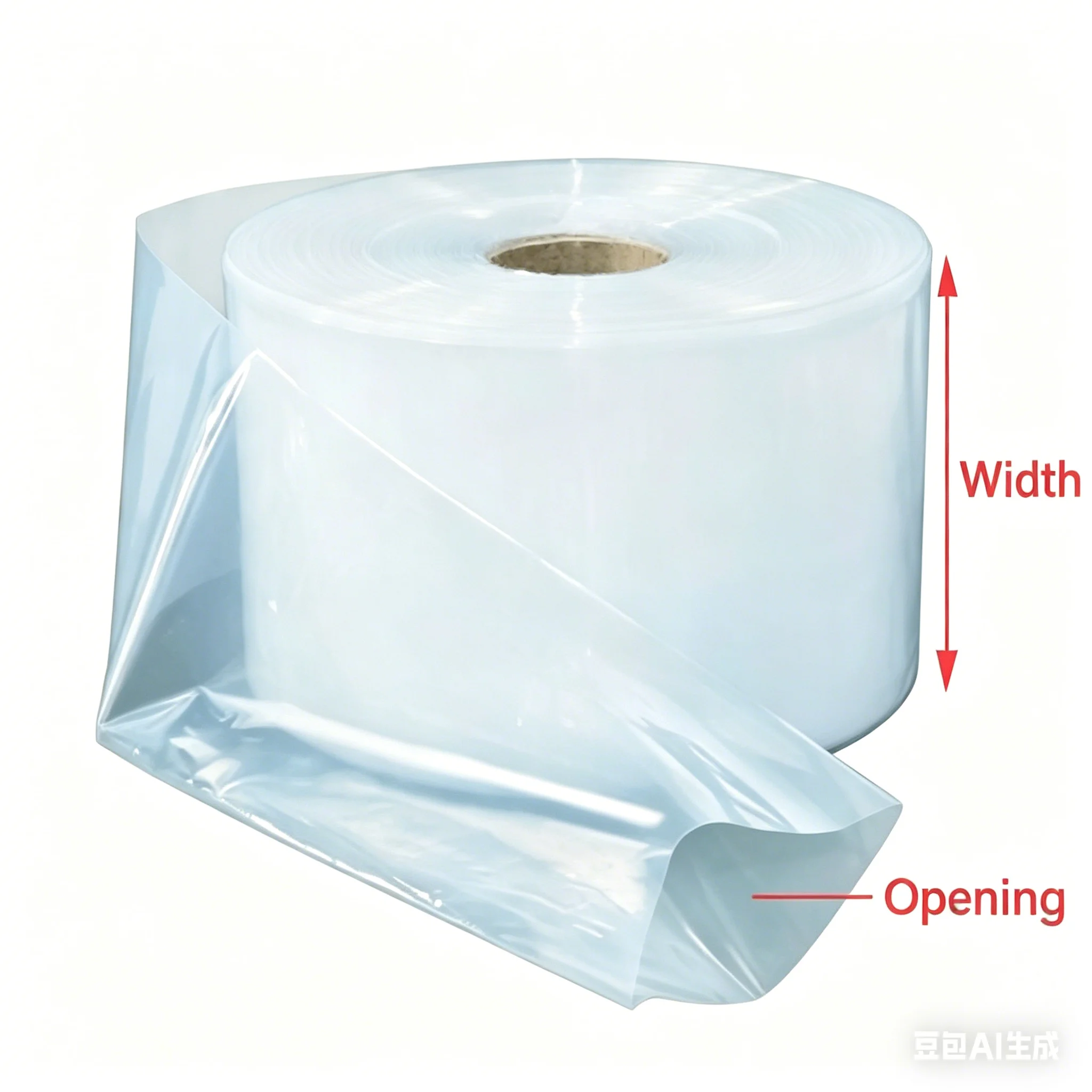 50meters PE Loop Cuff Two-way Open Transperent Plastic Bag Packaging Long Tube Film Ring Sleeve Disposable Liner Sleeve Film