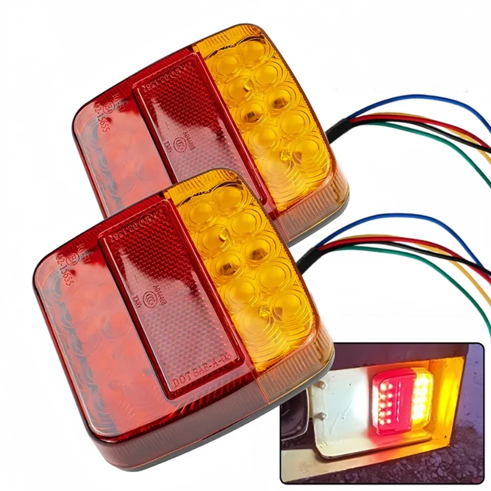 2pc 20LED 12V Waterproof Durable Car Truck LED Rear Tail Light Warning Lights Lamp for Trailer Caravans