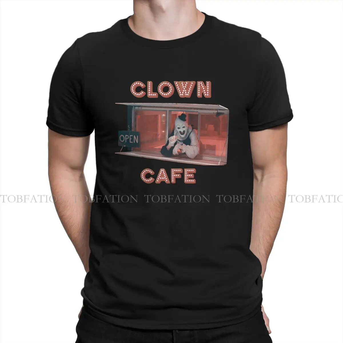 Terrifier Horror Films TShirt for Men Clown Cafe Humor Leisure Sweatshirts T Shirt High Quality New Design Loose