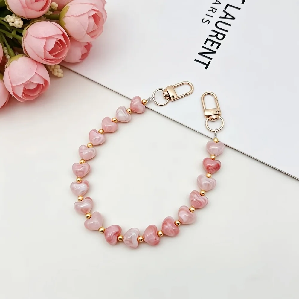 Ins Wind Dyeing Love Phone Chain Pendant