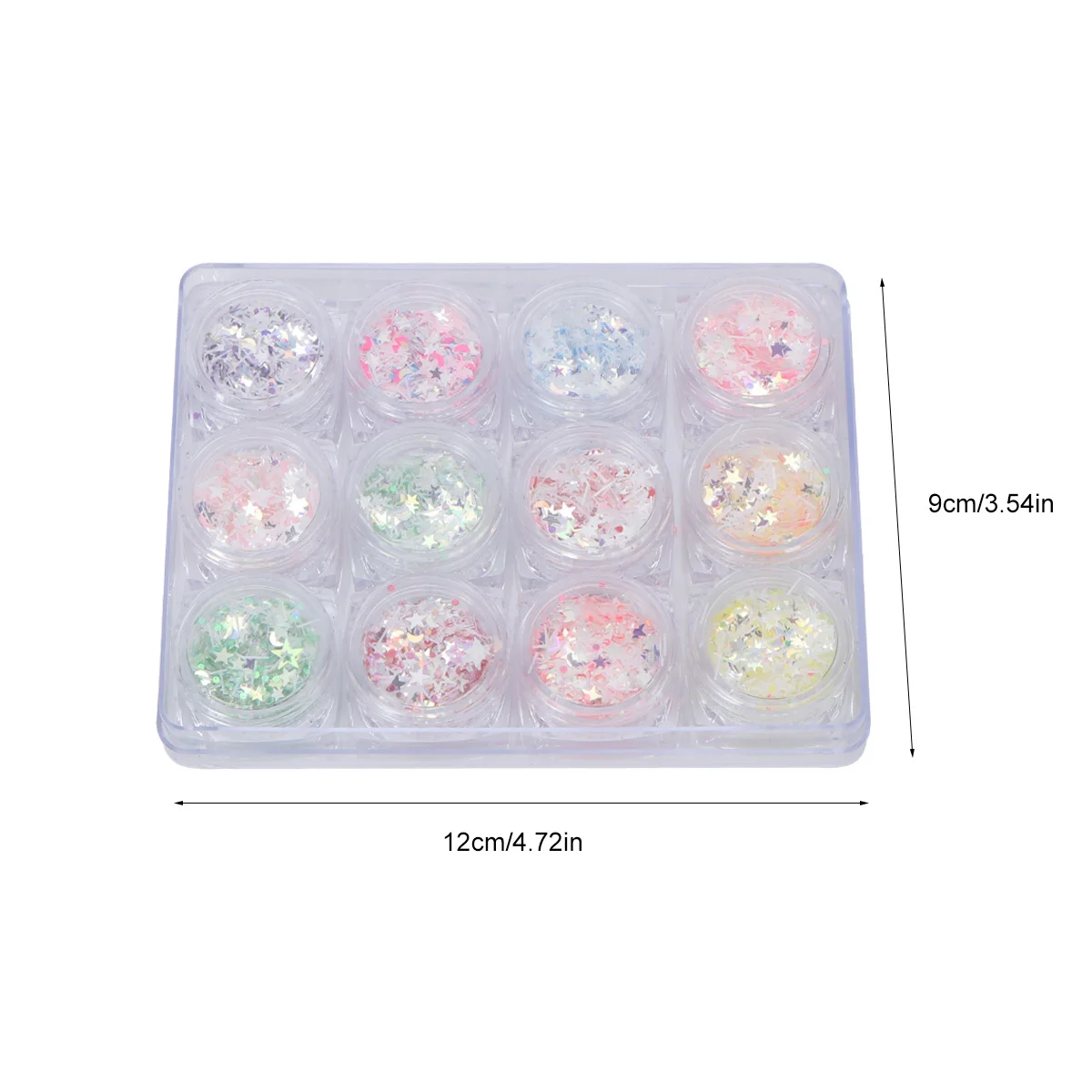 12 Bottles Nail Sequin Stickers Star Moon Nail Art Decals Chic Creative Designs for Birthday Holiday Party Women Girls