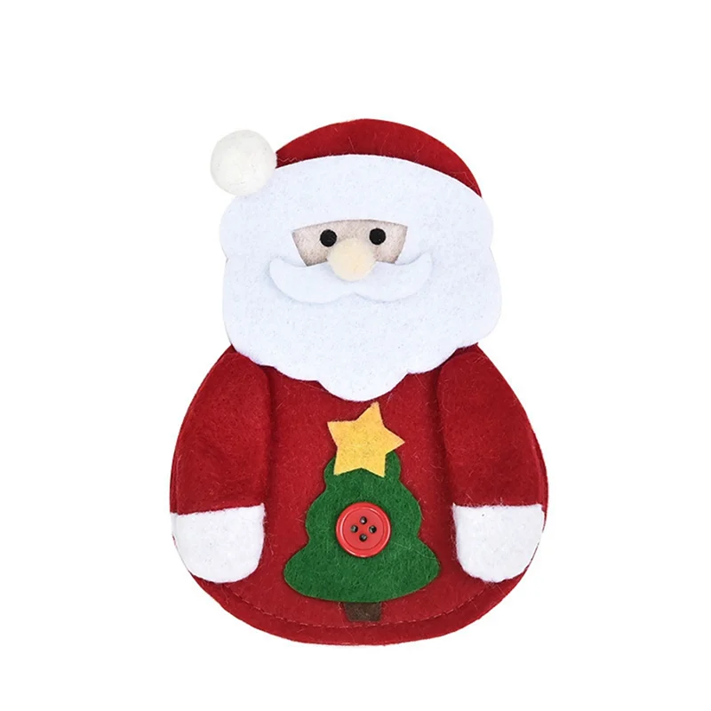 AB09-9Pcs Messer Gabel Besteck Tasche Set Weihnachten Utensil Halter Geschirr Halter Für Weihnachten Nette Santa-Schneemann Dekor