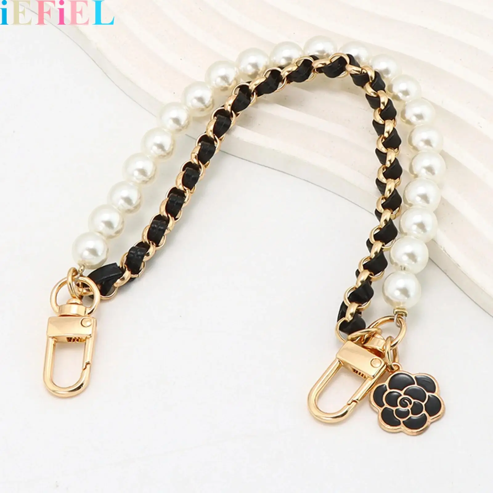 

Faux Pearl Metal Phone Chain Double-layer Hand-held Phone Charms Strap Wrist Chain Bracelet Anti Theft Anti-fall Chain Accessory