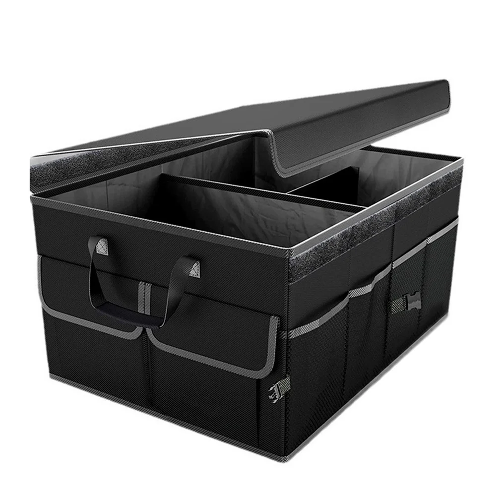 1 set di organizer per bagagliaio auto da 60 litri, scatola pieghevole per SUV con fondo antiscivolo, organizer per carico pieghevole in tessuto Oxford 600D per auto, SUV e camion.