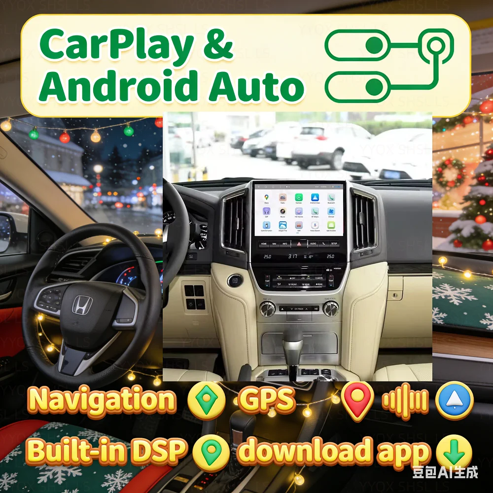 Android para Toyota Land Cruiser 200 LC200 GXR VXR 2008-2020 navegación GPS Radio de coche grabadora de cinta estéreo automática unidad principal Carplay