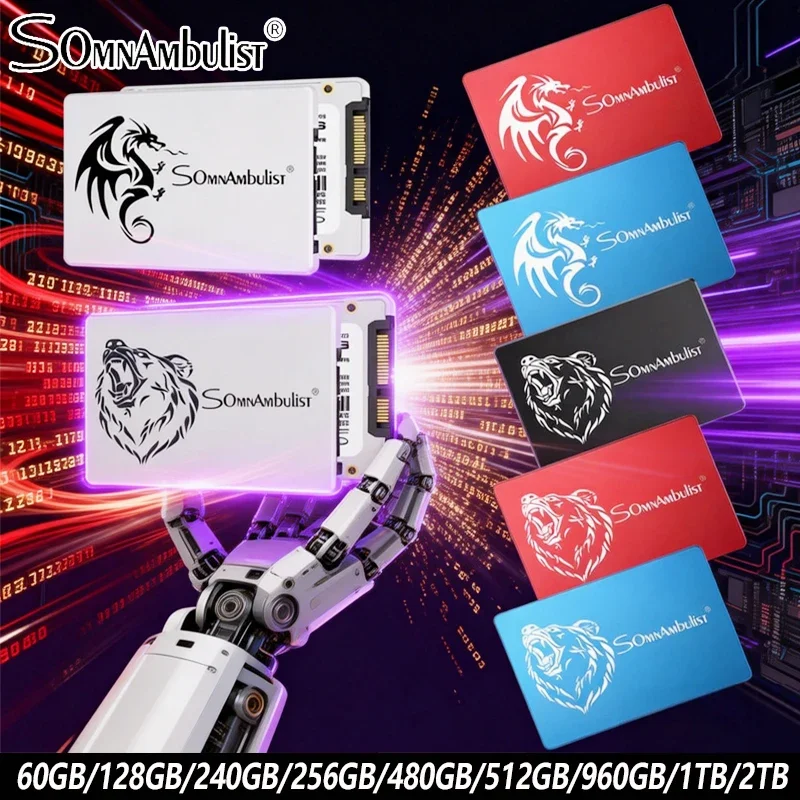 

SomnAmbulist SATA3 SSD 2.5 Inch Internal Solid State Drive 120GB 240GB 480GB 1TB for Laptop Desktop PC Gaming Storage Upgrade
